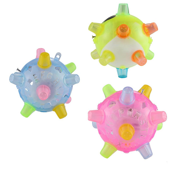 3 PCS Funny Flashing Bouncing Ball LED Light Dancing Music Ball Toys, Random Color Delivery