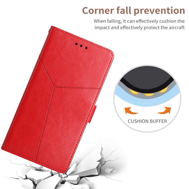 OPPO Reno6 Pro+ 5G Y Stitching Horizontal Flip Leather Phone Case(Red)