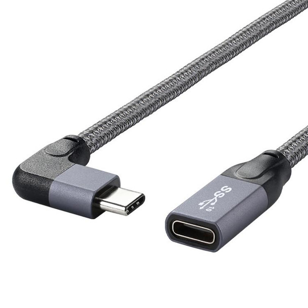 100W USB-C / Type-C Elbow Male to USB-C / Type-C Female Full-function Data Extension Cable, Cable Length:1.5m