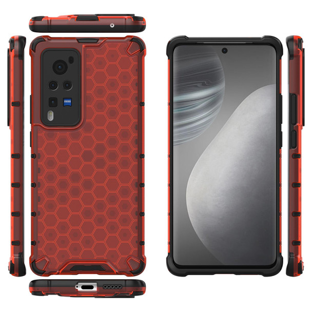 vivo X60 Pro Shockproof Honeycomb PC + TPU Protective Case(Red)