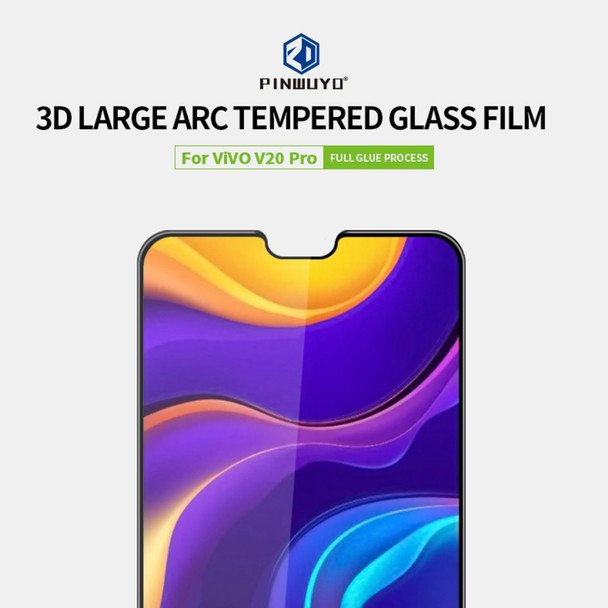 vivo V20 Pro PINWUYO 9H 3D Curved Full Screen Explosion-proof Tempered Glass Film(Black)