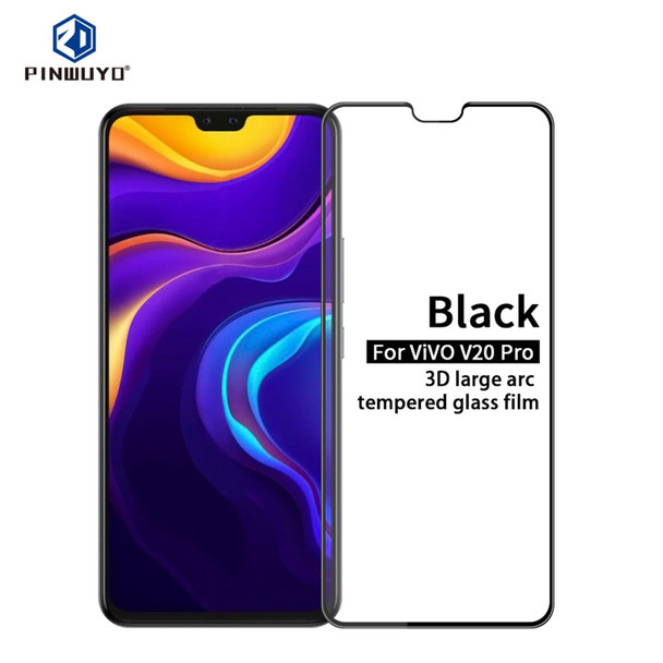 vivo V20 Pro PINWUYO 9H 3D Curved Full Screen Explosion-proof Tempered Glass Film(Black)