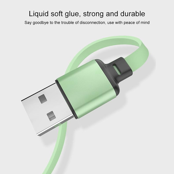 3.5A Liquid Silicone 3 in 1 USB to USB-C / Type-C + 8Pin + Micro USB Retractable Data Syn Charging Cable (Green)