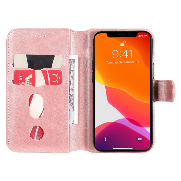 Classic Calf Texture PU + TPU Horizontal Flip Leatherette Case with Holder & Card Slots & Wallet - iPhone 13 mini(Rose Gold)