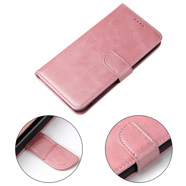 Calf Texture Buckle Horizontal Flip Leatherette Case with Holder & Card Slots & Wallet - iPhone X / XS(Rose Gold)