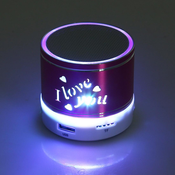 A9L Mini Portable Bluetooth Stereo Speaker with RGB LED Light, Built-in MIC, Support Hands-free Calls & TF Card & AUX(Magenta)