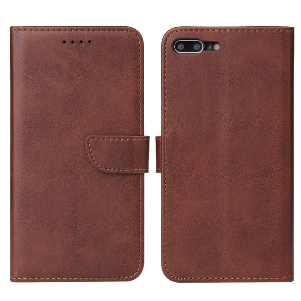 Calf Texture Buckle Horizontal Flip Leatherette Case with Holder & Card Slots & Wallet - iPhone 8 Plus & 7 Plus(Brown)