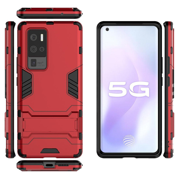 Vivo X50 Pro+ PC + TPU Shockproof Protective Case with Invisible Holder(Red)