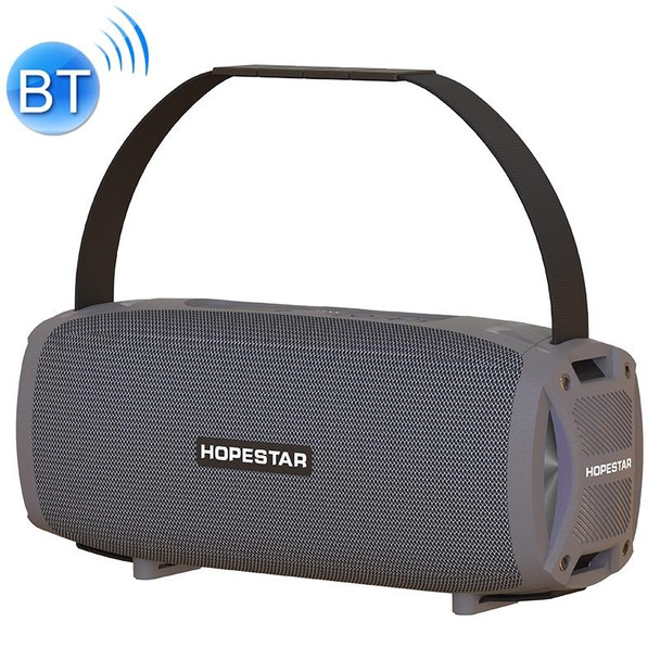 HOPESTAR H24 Pro TWS Portable Outdoor Waterproof Woven Textured Bluetooth Speaker with Rhythm Light, Support Hands-free Call & U Disk & TF Card & 3.5mm AUX & FM (Grey)