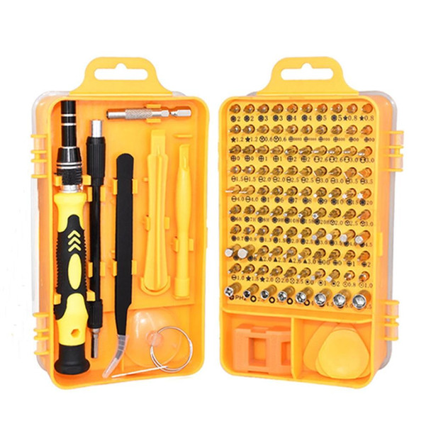 115 in 1 Precision Screw Driver Mobile Phone Computer Disassembly Maintenance Tool Set(Yellow)