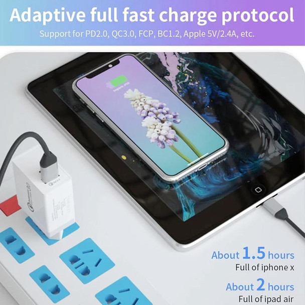 SDC-18W 18W PD 3.0 + QC 3.0 USB Dual Fast Charging Universal Travel Charger with Type-C / USB-C to Type-C / USB-C Fast Charging Data Cable, AU Plug