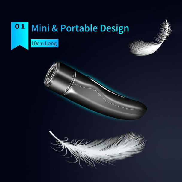 Mini USB Rechargeable Electric Razor Self-service Hair Clipper Shaver with Spare Cutter Head (Silver)