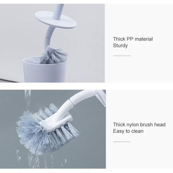 Toilet Cleaning Brush Set Long Handle Soft Toilet Brush(White)