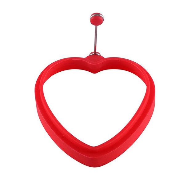 10 PCS Food Grade Silicone Heart-Shaped Omelette Pancake Mold Poached Egg Mold(Heart-shaped Red)