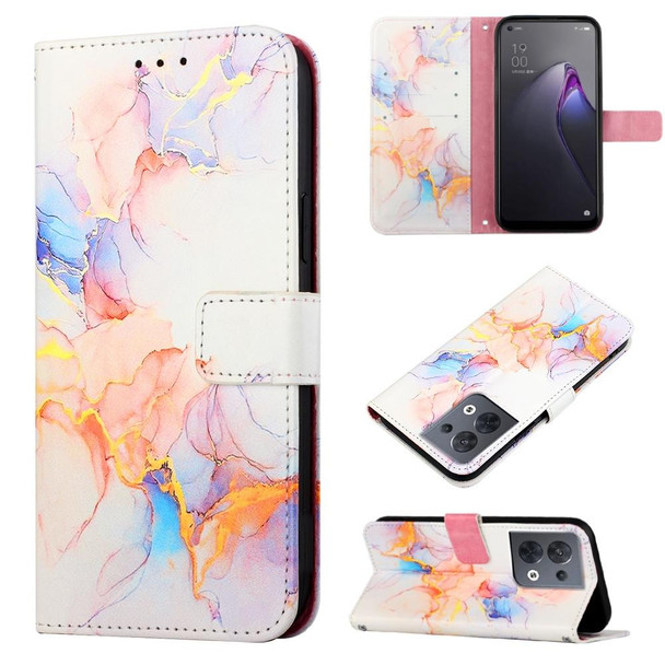 OPPO Reno8 PT003 Marble Pattern Flip Leather Phone Case(LS004)