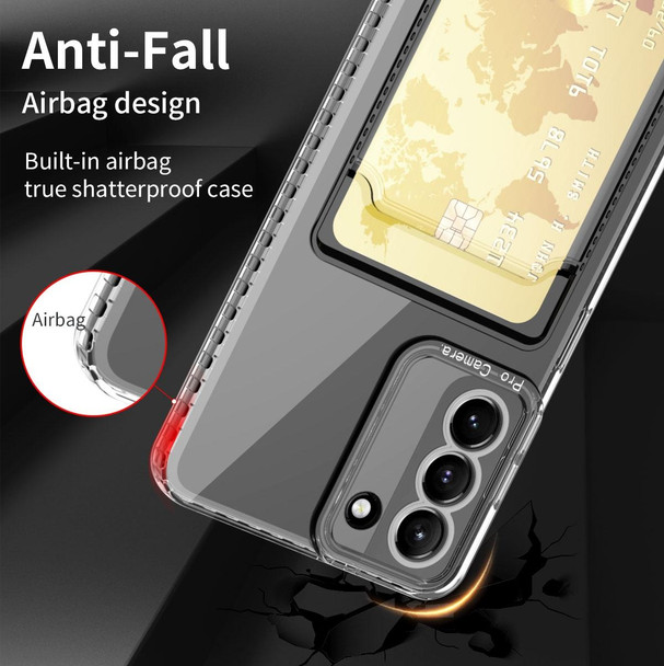 Card Bag Shockproof Transparent Phone Case - Samsung Galaxy S21 5G