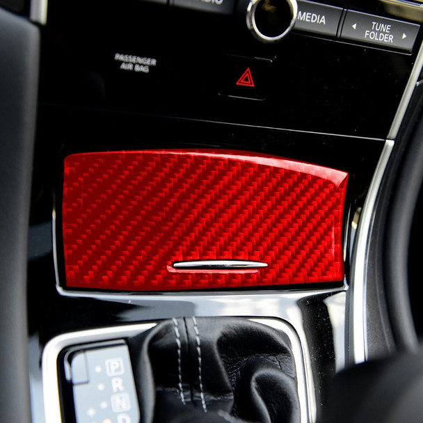 Car Carbon Fiber Gear Panel Ashtray Decorative Sticker for Infiniti Q50 2014-2020, Left and Right Drive (Red)