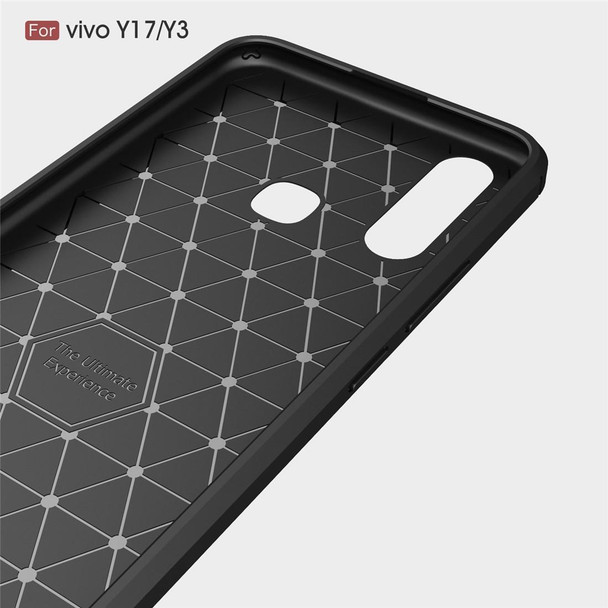 Brushed Texture Carbon Fiber TPU Case for Vivo Y17 / Y3(Navy Blue)