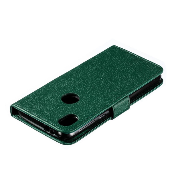 Feather Pattern Litchi Texture Horizontal Flip Leatherette Case with Wallet & Holder & Card Slots - Motorola Moto E6(Green)