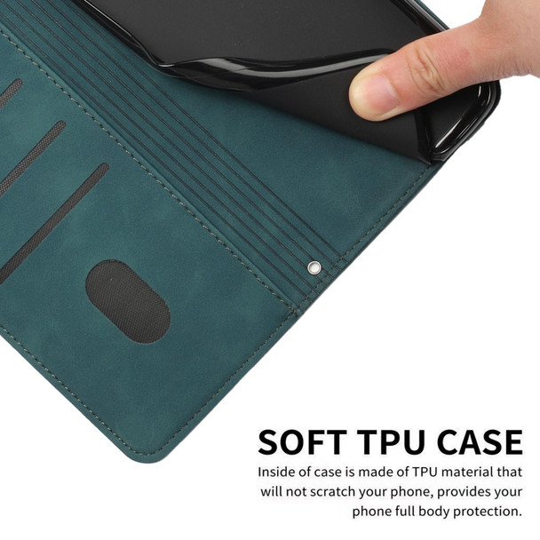 Tecno Camon 18 Premier Skin Feel Heart Pattern Leather Phone Case With Lanyard(Green)