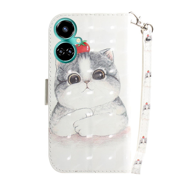 Tecno Camon 19 Pro 5G 3D Colored Horizontal Flip Leather Phone Case(Cute Cat)