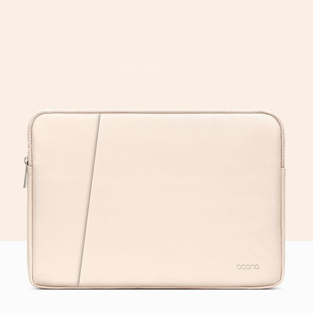 Baona BN-Q001 PU Leatherette Laptop Bag, Colour: Double-layer Apricot, Size: 11/12 inch