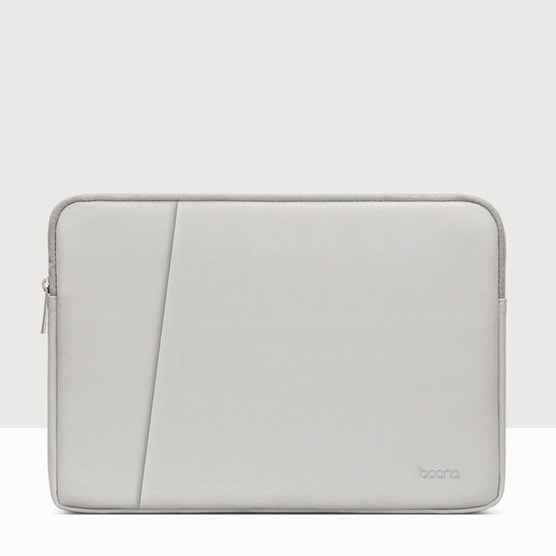 Baona BN-Q001 PU Leatherette Laptop Bag, Colour: Double-layer Gray, Size: 15/15.6 inch