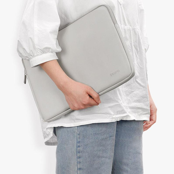 Baona BN-Q001 PU Leatherette Laptop Bag, Colour: Grey, Size: 13/13.3/14 inch