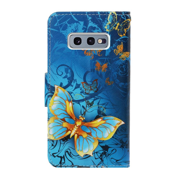 Galaxy S10e 3D Colored Drawing Horizontal Flip PU Leather Case with Holder & Card Slots & Wallet(Jade Butterfly)