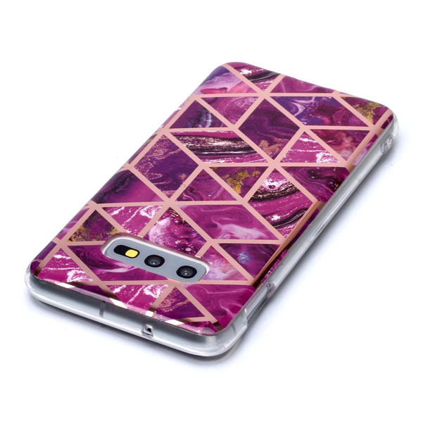 Galaxy S10e Plating Marble Pattern Soft TPU Protective Case(Purple)