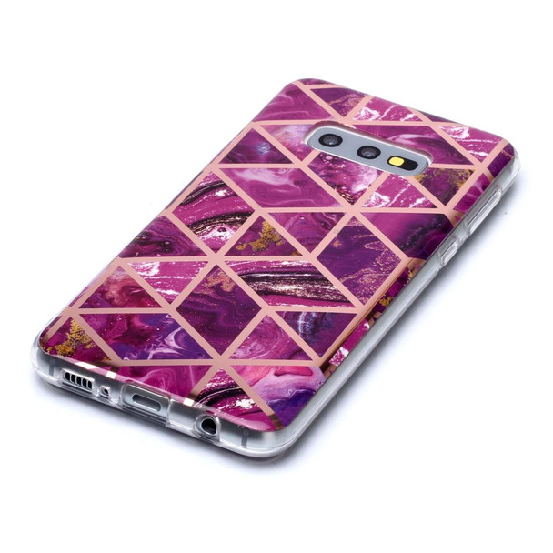 Galaxy S10e Plating Marble Pattern Soft TPU Protective Case(Purple)