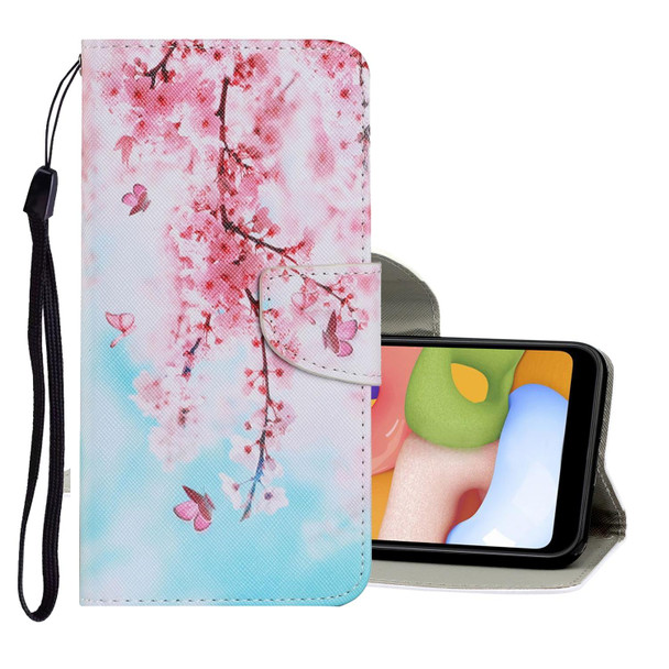 Samsung Galaxy S10 Plus Coloured Drawing Pattern Horizontal Flip PU Leather Case with Holder & Card Slots & Wallet & Lanyard(Cherry Blossoms)