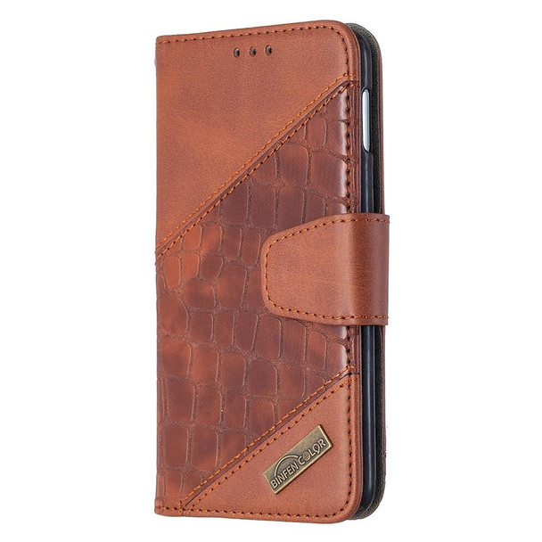 Samsung Galaxy S10e Matching Color Crocodile Texture Horizontal Flip PU Leather Case with Wallet & Holder & Card Slots(Brown)