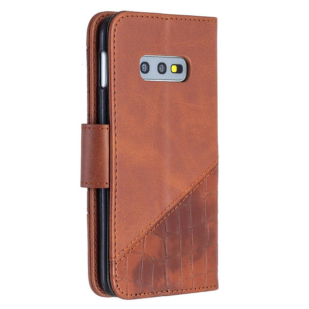 Samsung Galaxy S10e Matching Color Crocodile Texture Horizontal Flip PU Leather Case with Wallet & Holder & Card Slots(Brown)