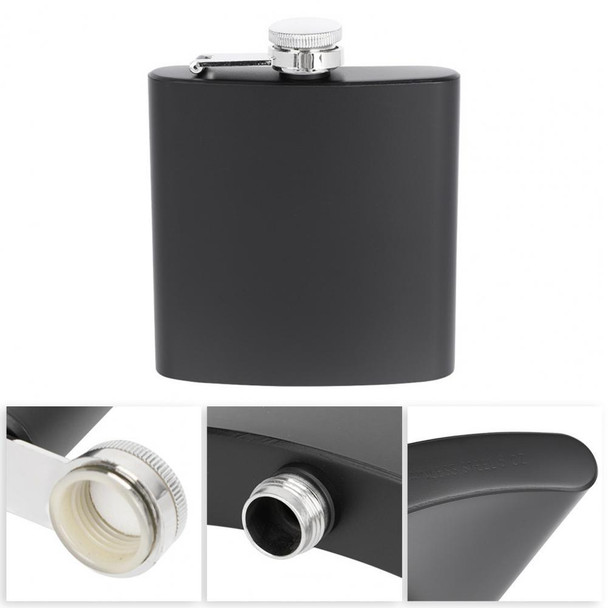 7oz 304 Stainless Steel Matte Black Paint Flagon Whiskey Vodka Wine Pot Hip Flask