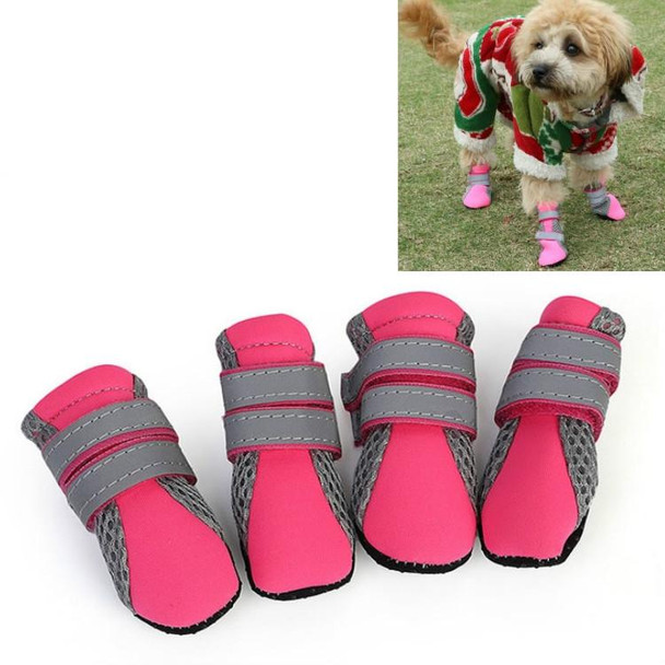 4 in 1 Pet Shoes Dog Shoes Walking Shoes Small Dogs Pet Supplies, Size: XL(Pink)