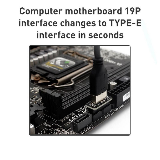 10 PCS 73S Mainboard USB 3.0 19P/20P to Type-E90 Degree Adapter