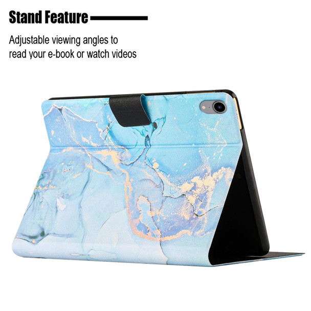 Marble Pattern Smart Leather Tablet Case - iPad mini 6(Blue)