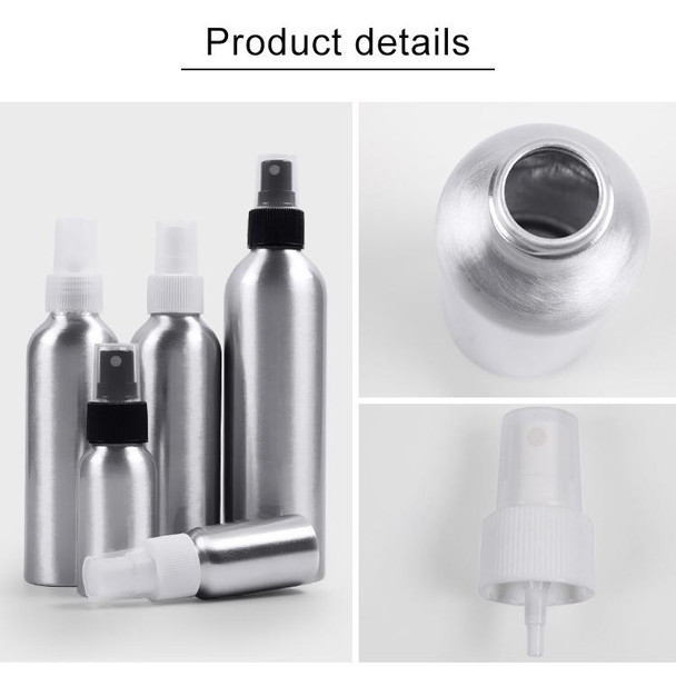 5 PCS Refillable Glass Fine Mist Atomizers Aluminum Bottle, 50ml(White)