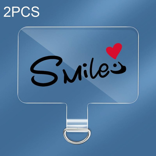 2 PCS Universal Phone Lanyard Gasket Back Stick TPU Connecting Piece(Smile)