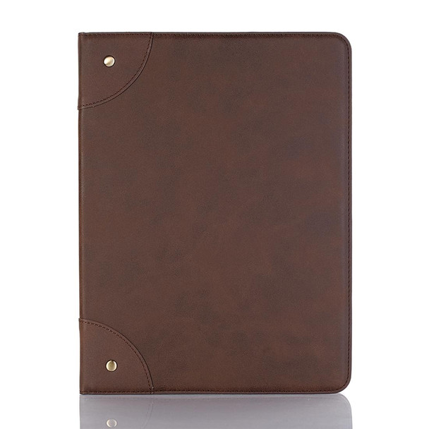 Retro Book Style Horizontal Flip PU Leather Case for iPad Pro 12.9 inch (2018), with Holder & Card Slots & Wallet (Coffee)