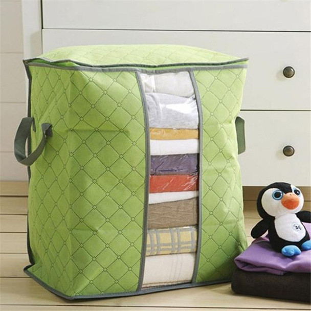 2 PCS Portable Storage Bag Box Non Woven Underbed Pouch Storage Box Clothes Storaging Bag, Color:Green