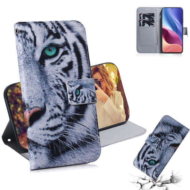 Xiaomi Redmi K40 / K40 Pro / Poco F3 Coloured Drawing Horizontal Flip Leather Case, with Holder & Card Slots & Wallet(Tiger)