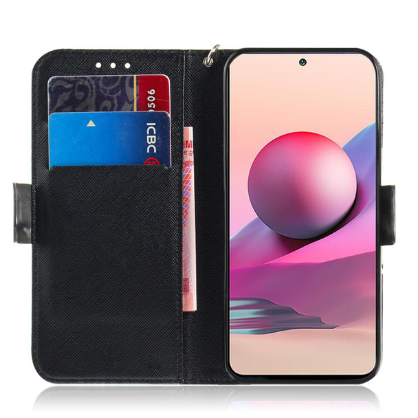 Xiaomi Redmi Note 10 4G / Note 10S 3D Painted Pattern Magnetic Attraction Horizontal Flip Leather Case with Holder & Card Slot & Wallet & Lanyard(Peacock Wreath)