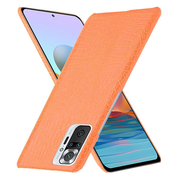 Xiaomi Redmi Note 10 Pro (India version) / Note 10 Pro Max Shockproof Crocodile Texture PC + PU Case(Orange)
