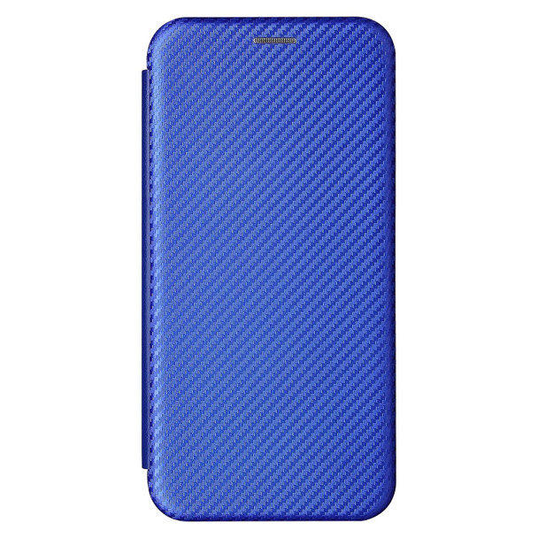 Xiaomi Mi 11 Lite Carbon Fiber Texture Magnetic Horizontal Flip TPU + PC + PU Leather Case with Card Slot(Blue)