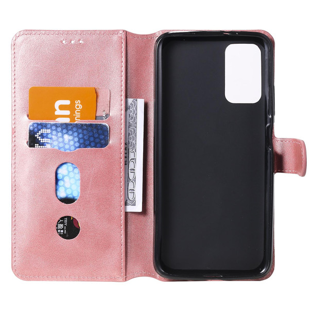 Xiaomi Poco M3 / Redmi Note 9 4G Classic Calf Texture PU + TPU Horizontal Flip Leather Case, with Holder & Card Slots & Wallet(Rose Gold)