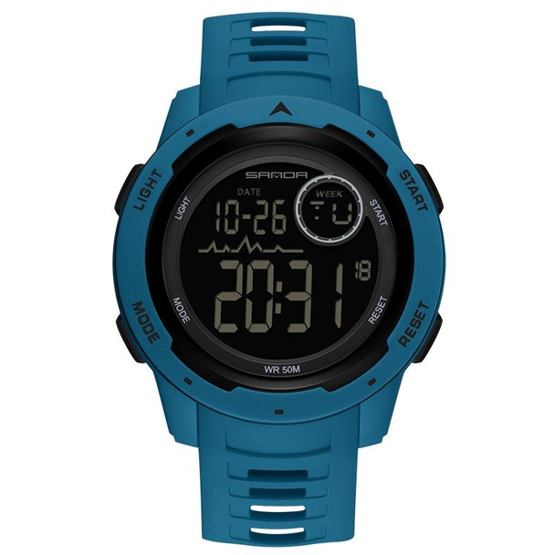 SANDA 2125 Luminous Waterproof Dual Display Electronic Watch(Blue)