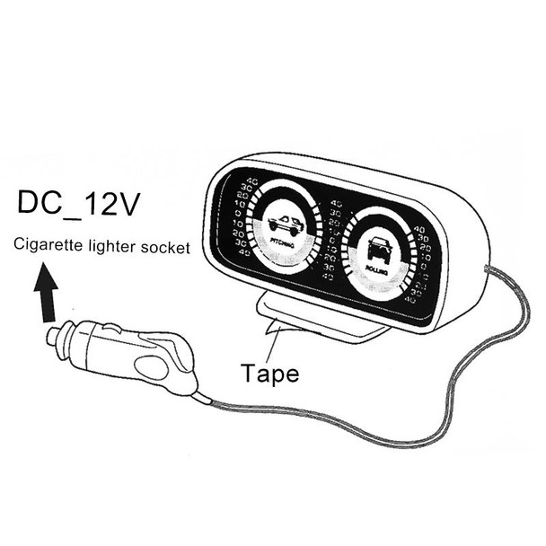 TR-9601 Adjustable Slope Meter Slopemeter Finder Tool Car Vehicle Inclinometer Gauge(Black)