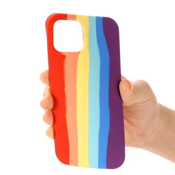 Rainbow Liquid Silicone Phone Case - iPhone 14 Max(Red)